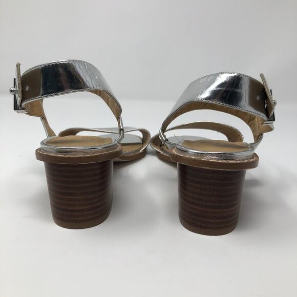 ASOS Silver Metallic Heel Sandals Block Heel Size 5 - Picture 5 of 10
